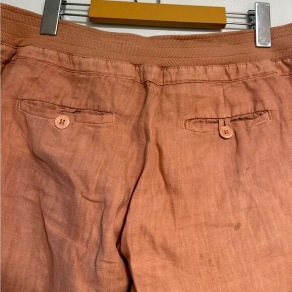 GUESS Los Angeles Women’s Wide-Leg Linen Pants in Terracotta Size L - Picture 4 of 8